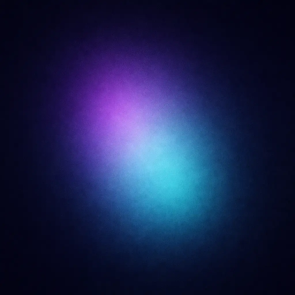 A soft violet-to-cyan gradient bloom on black