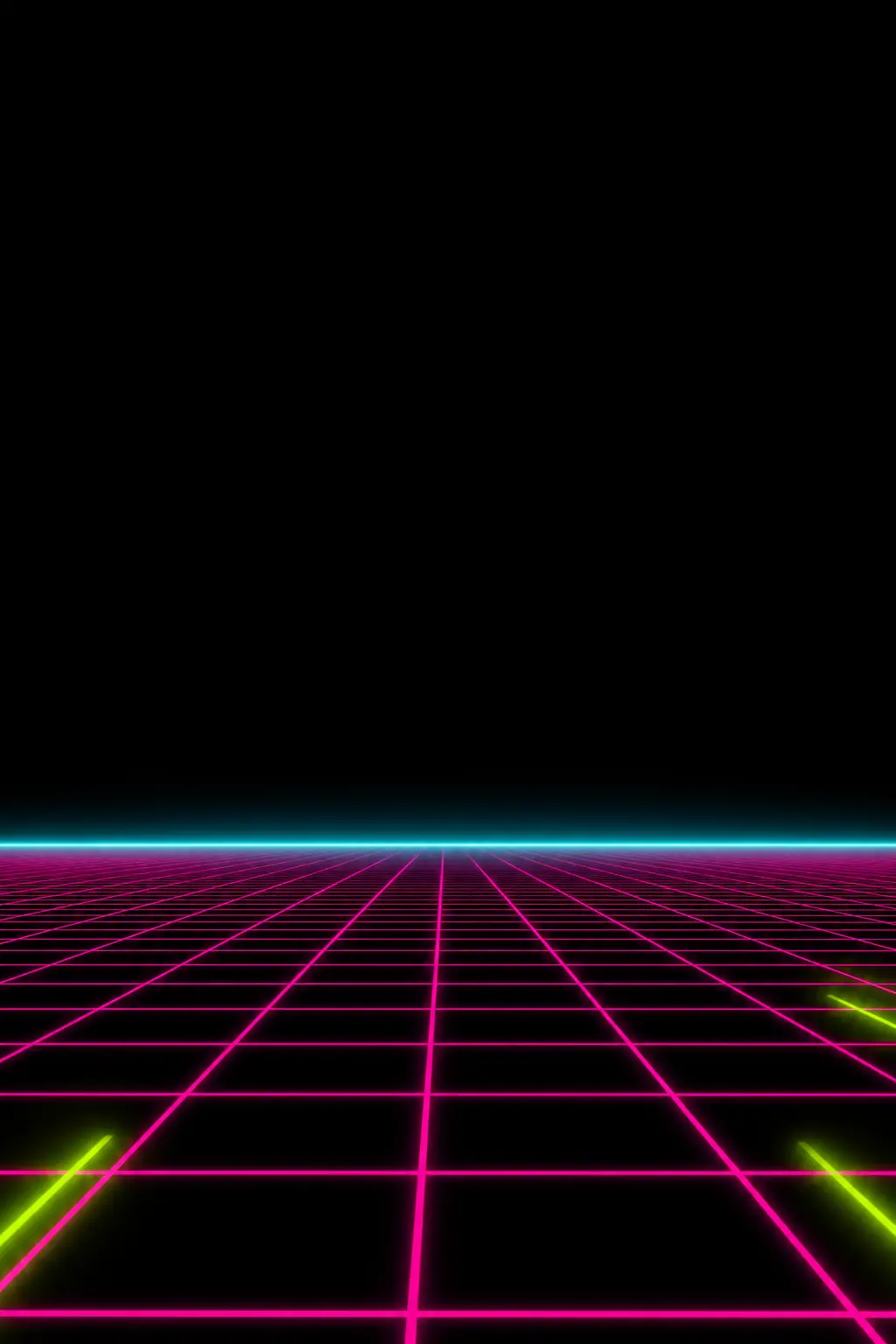 A magenta perspective grid receding over black